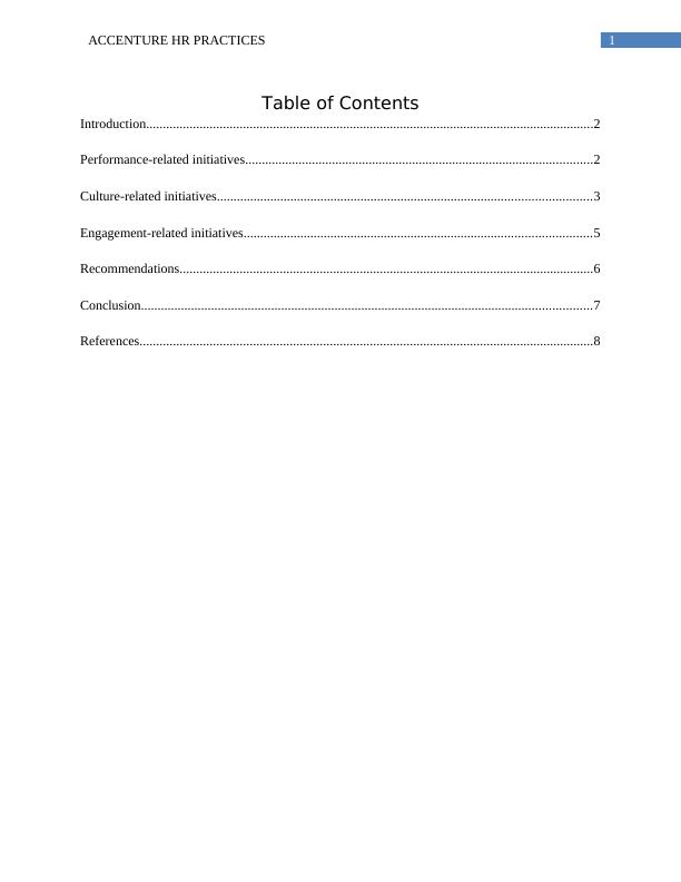 Analysis of HR Practices at Accenture | Desklib