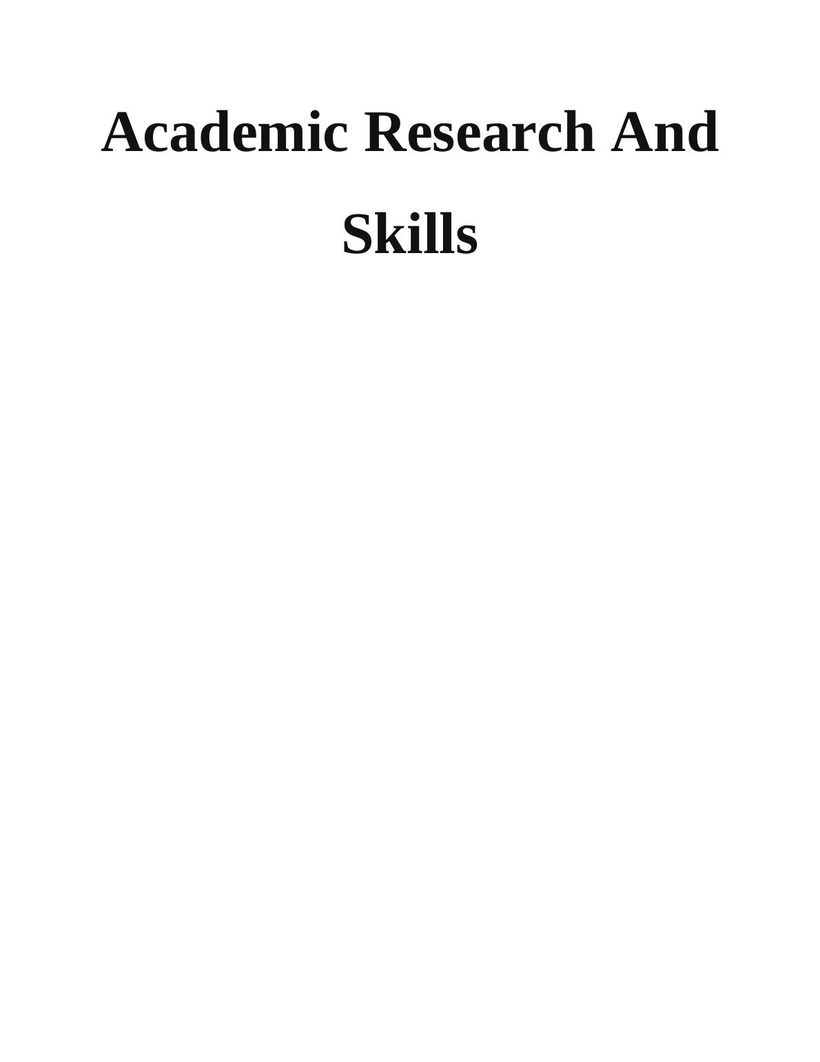 Academic Research And Skills - Doc_1
