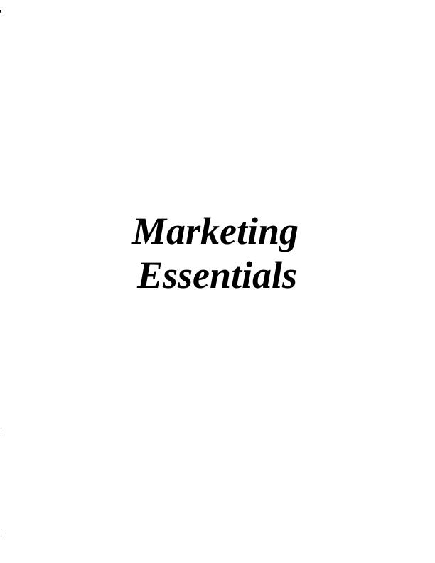Marketing Essentials : Assignment_1