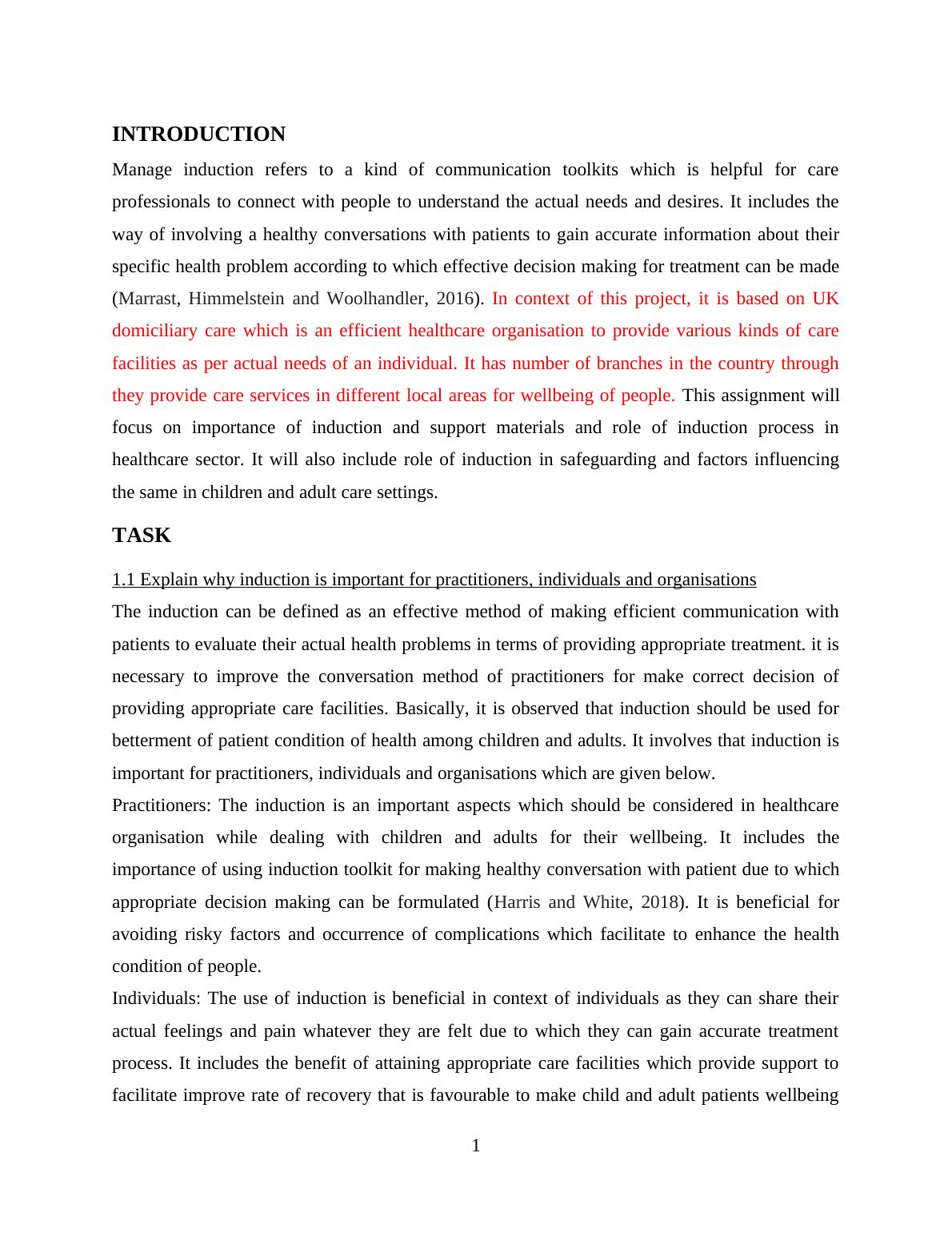 Importance of Induction in Health and Social Care