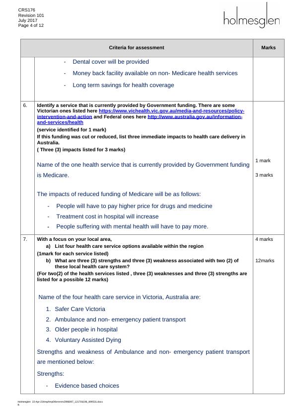 Practice Nursing in Australian Health Care System: Written Assignment 3_4