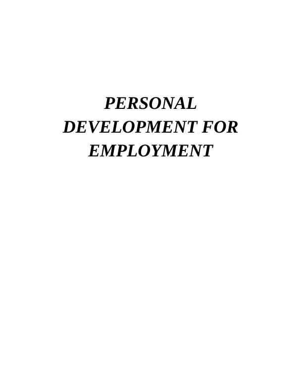 PERSONAL DEVELOPMENT FOR EMPLOYMENT INTRODUCTION 3_1