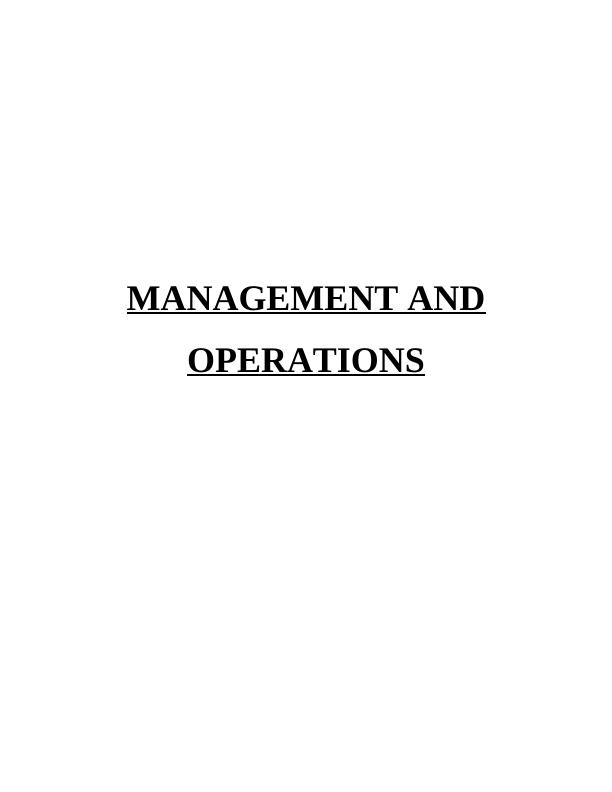 Management and Operations in Ford Motor Co : Report_1
