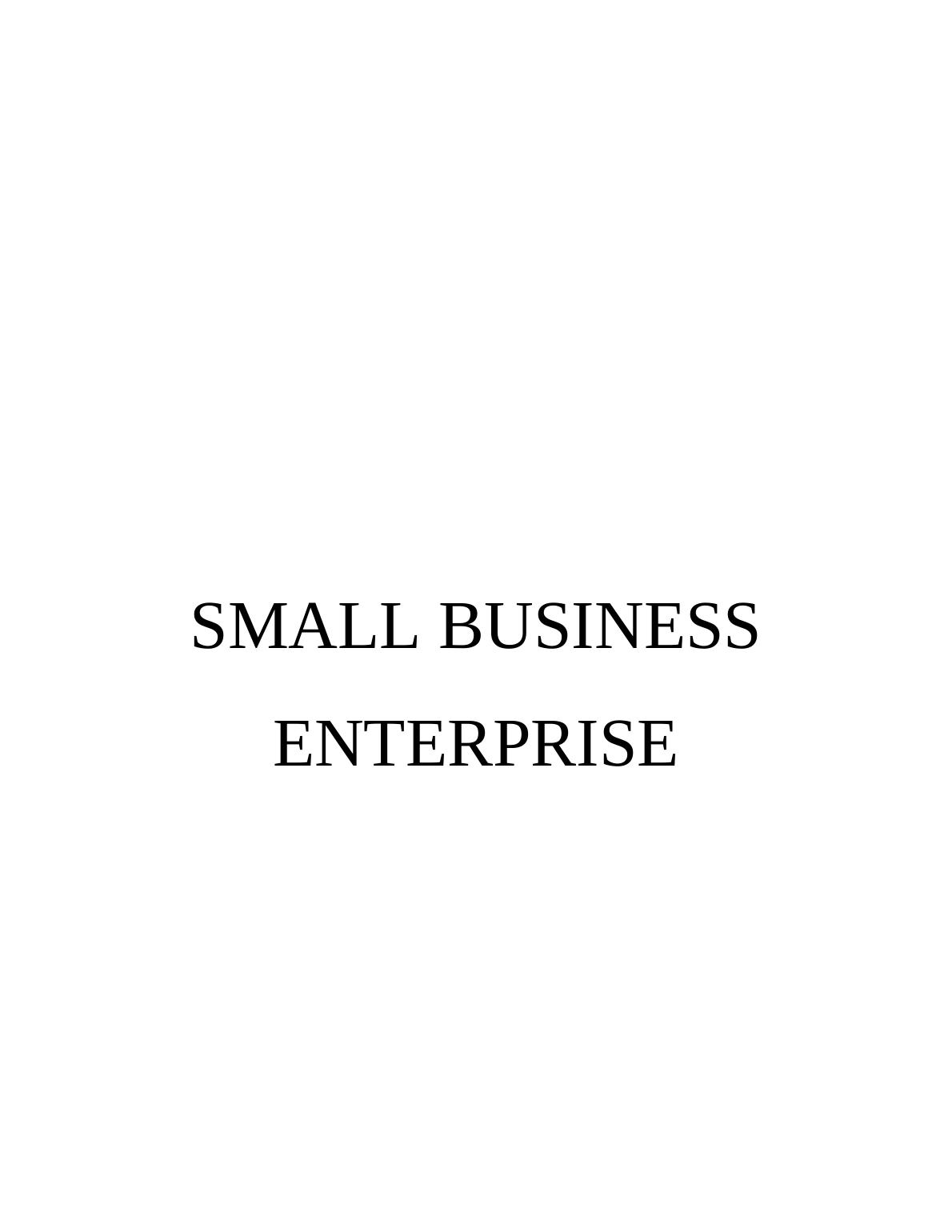Unit 33 Small Business Enterprise Assignment - NISA organisation_1