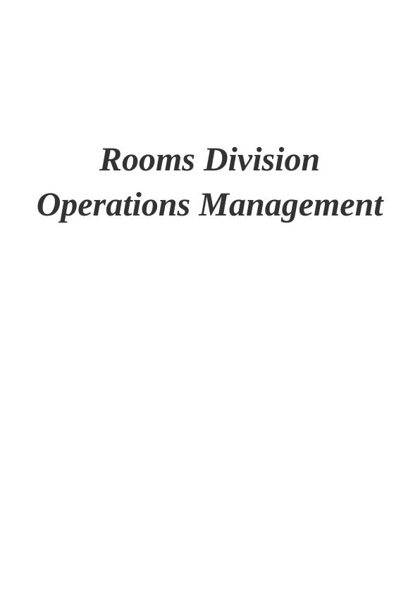 Services and Operations in Room Division_1