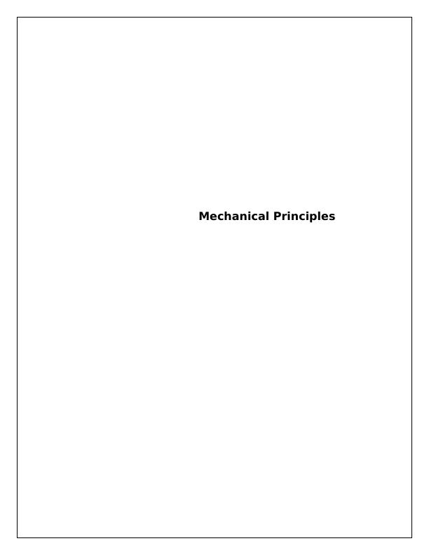 unit 8 mechanical principles assignment 1