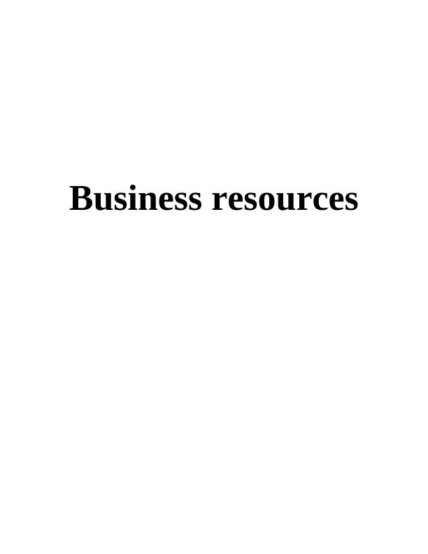 Assignment on the Business Resources_1