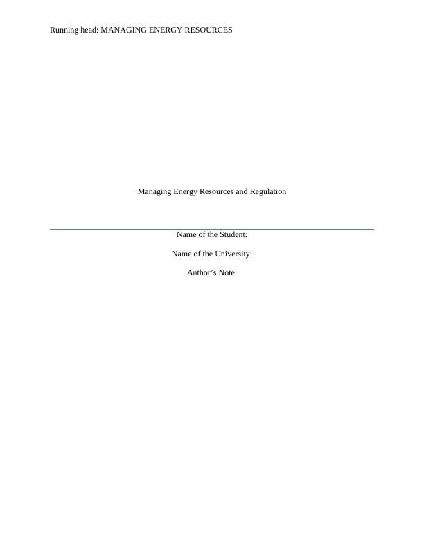 Report on Managing Energy Resources_1