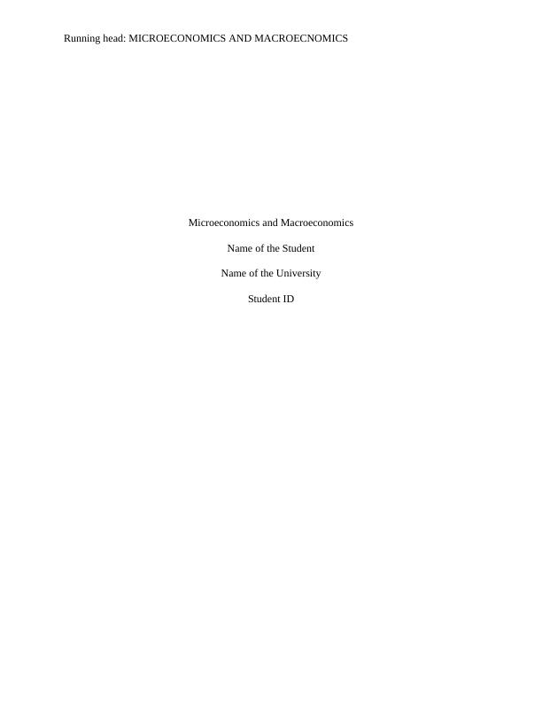 Microeconomics and Macroeconomics Assignment | Answers_1