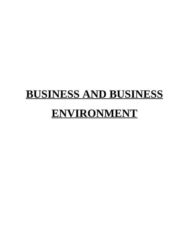 Business and Business Environment Report - Coca Cola_1