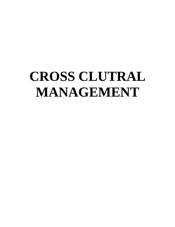 Cross Cultural Management Assignment Sample PDF_1