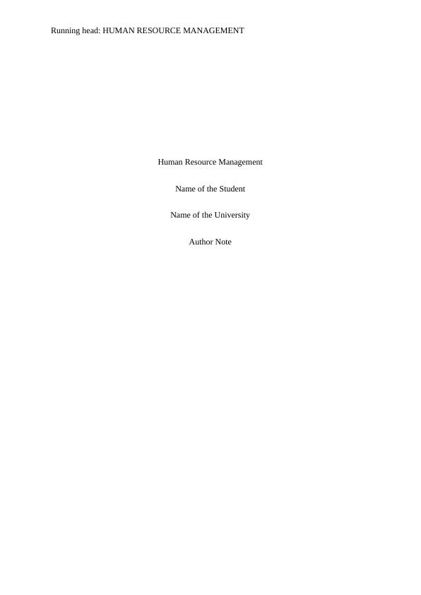 Essay on Aspects of Human Resource Management_1