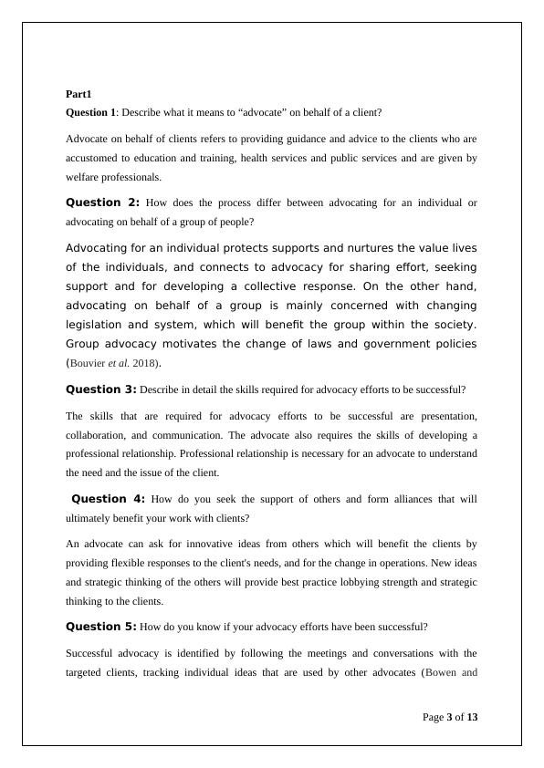 Diploma in Community Services Contents Part 1: What is advocacy?_3