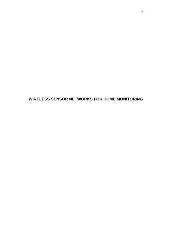 Wireless Sensor Networks for Home Monitoring_1