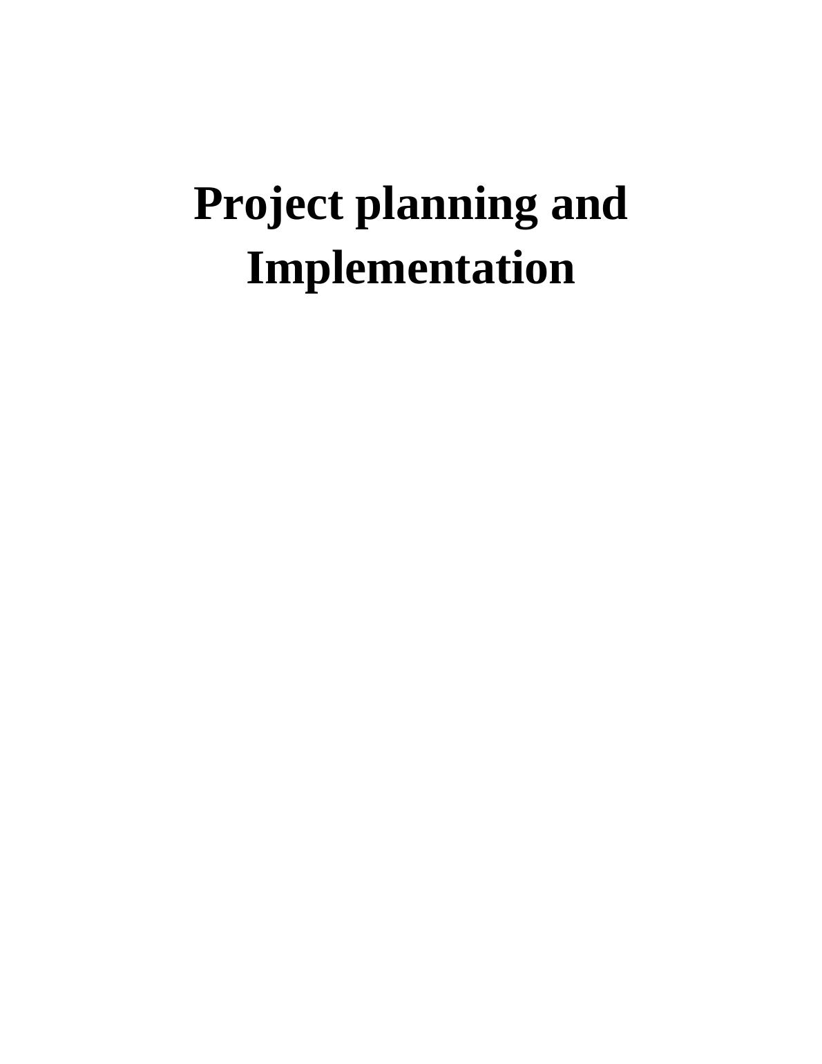 Project Planning and Implementation_1