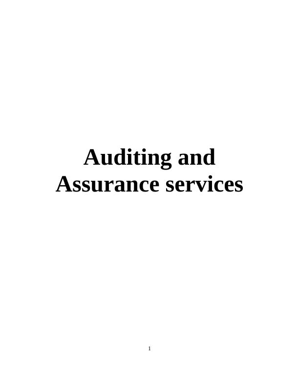 Case Study Auditing and Assurance_1