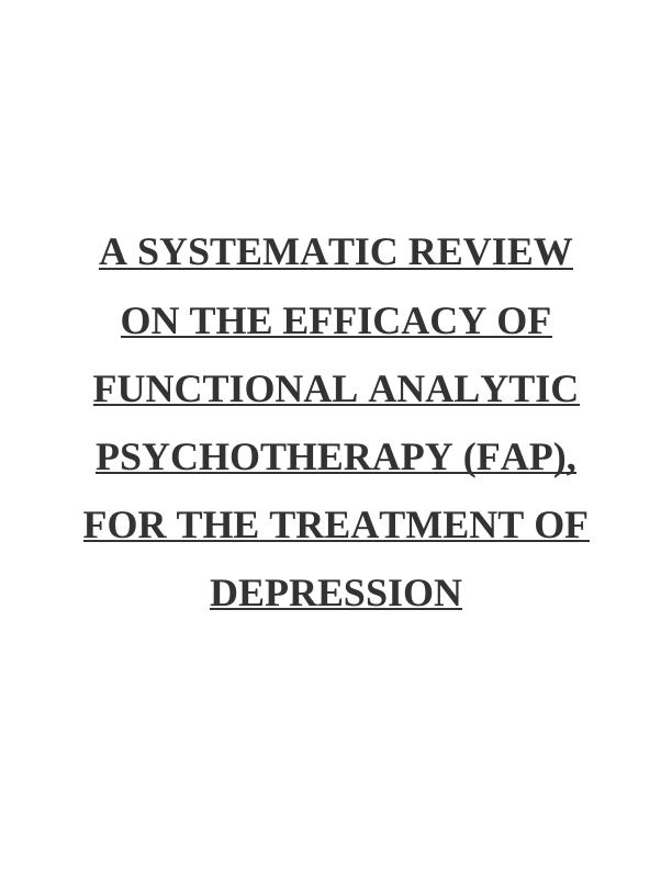(PDF) Functional Analytic Psychotherapy (FAP)_1