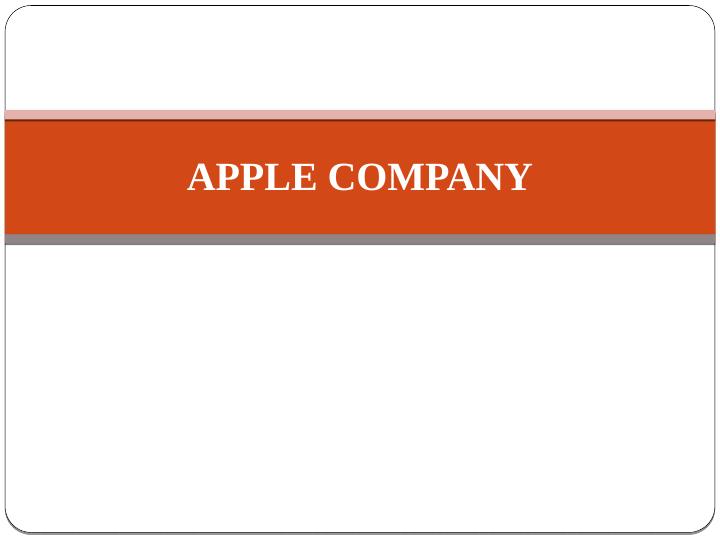 apple company introduction assignment