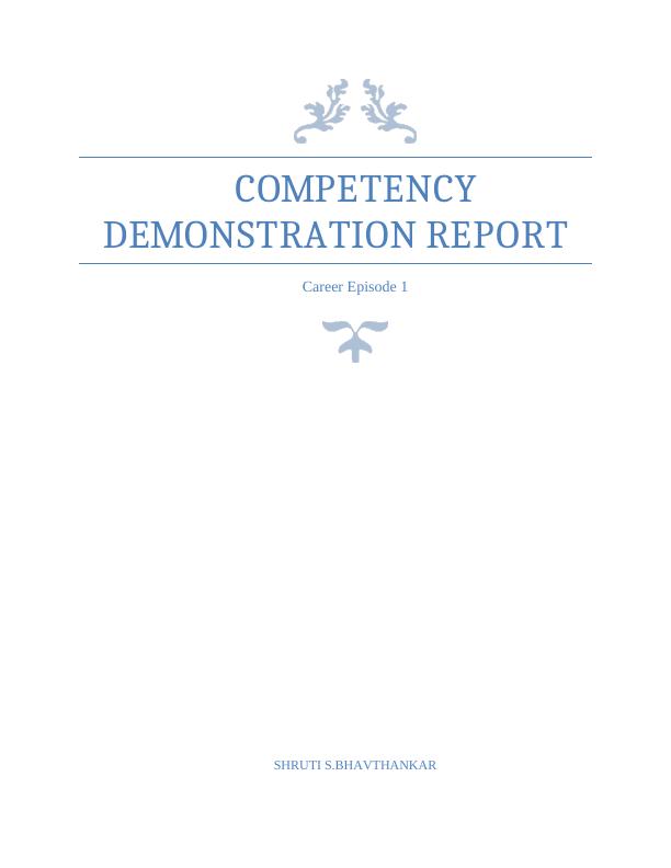 Report on Competency Demonstrations_1