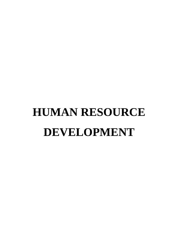 assignment on human resource development