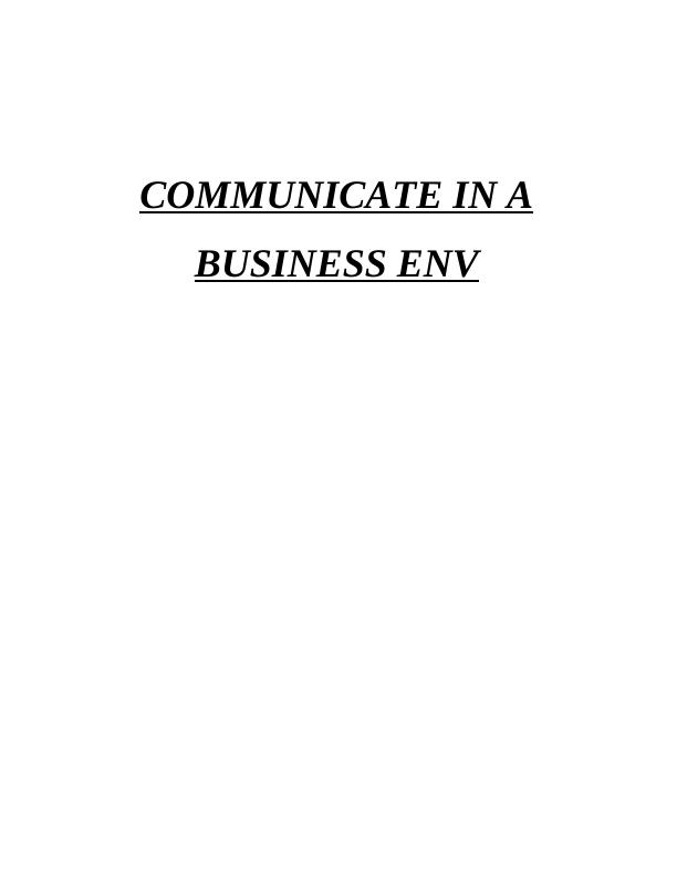Communicate in a Business Environment_1