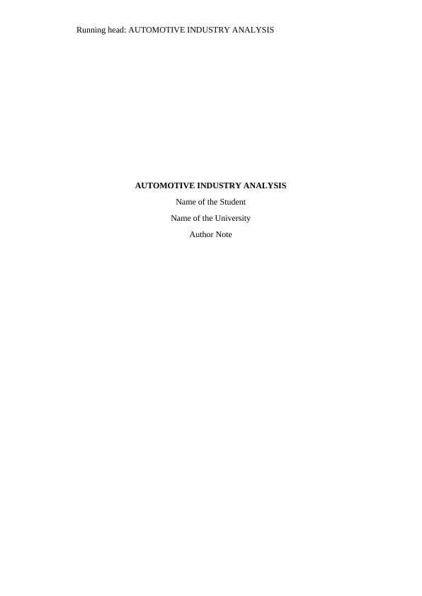 Automotive Industry Analysis_1