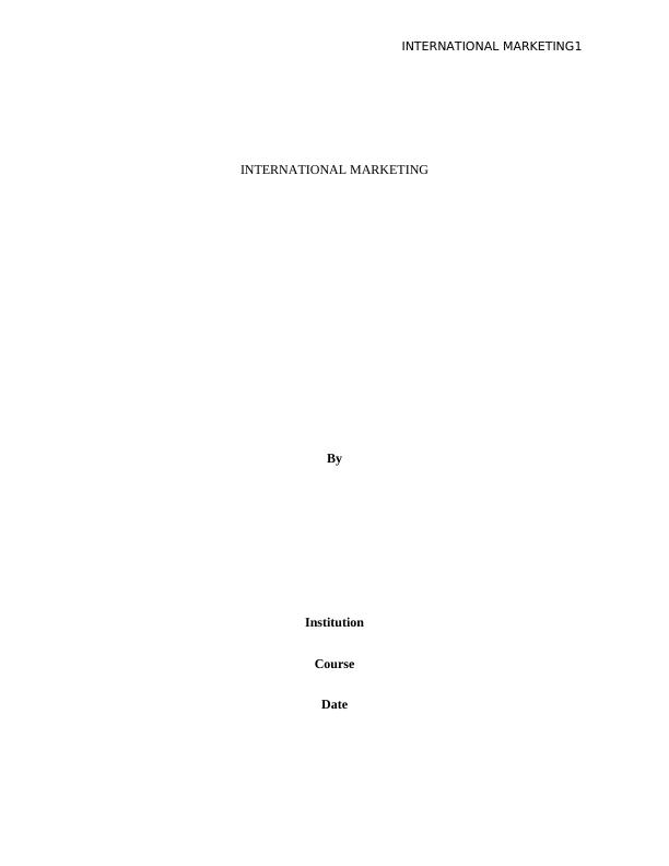 Assignment on International Marketing (doc)_1