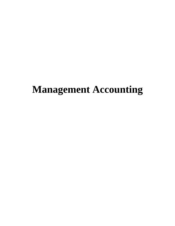 Management Accounting  -  BSA Assignment_1