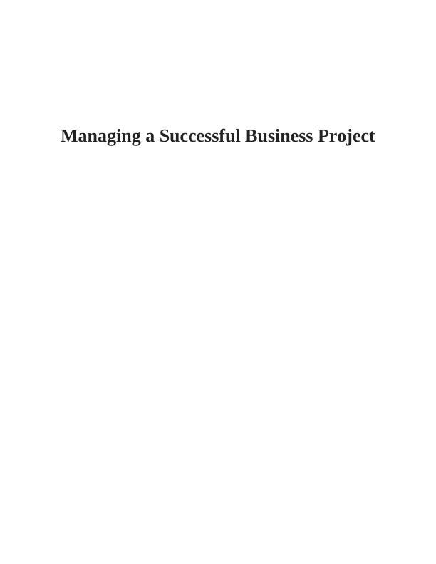 Managing a Successful Business Project of Marks & Spencer_1