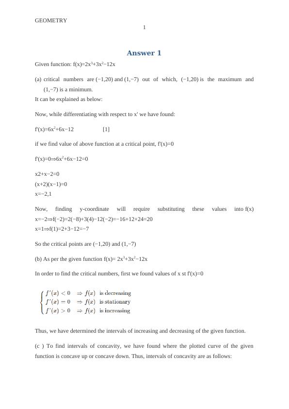 Geometry and Calculus | Questions-Answers