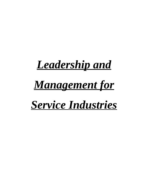 Leadership and Management for Service Industries_1