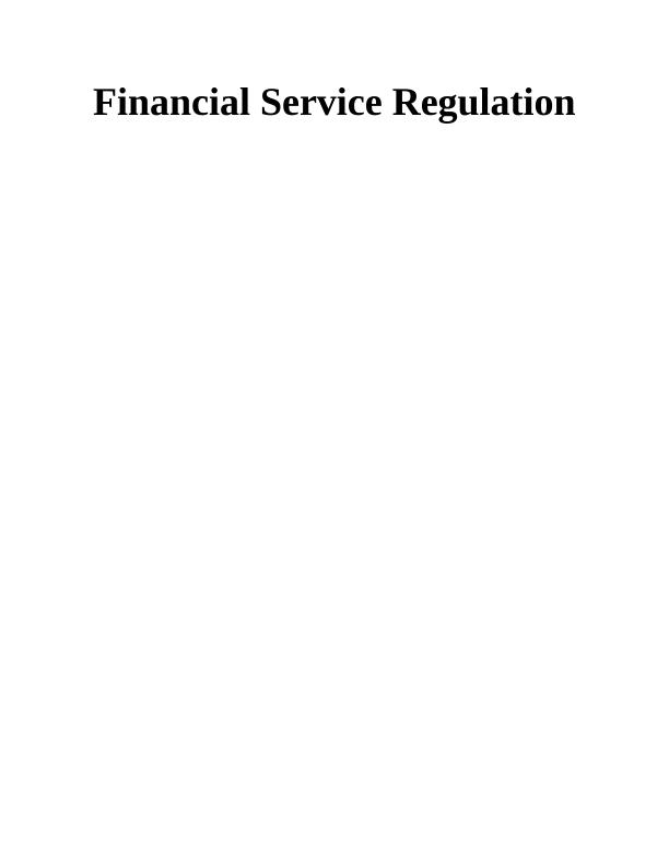 Financial Service Regulation - Assignment_1