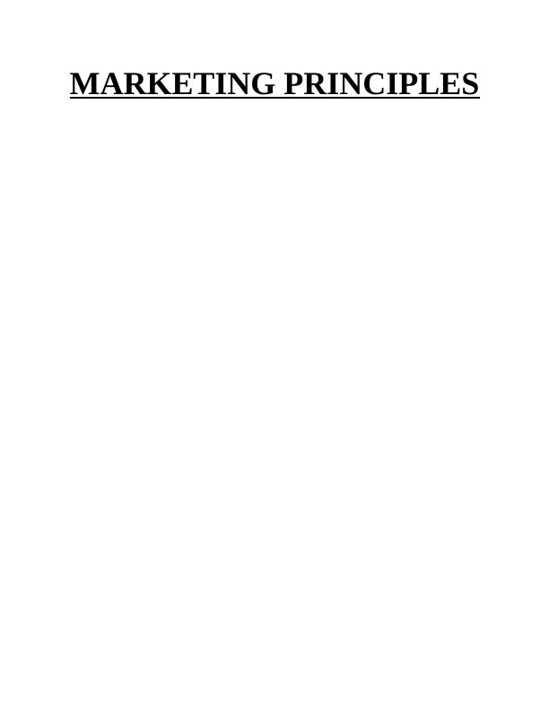 Marketing Principles Assignment | Role of Marketing Principles_1