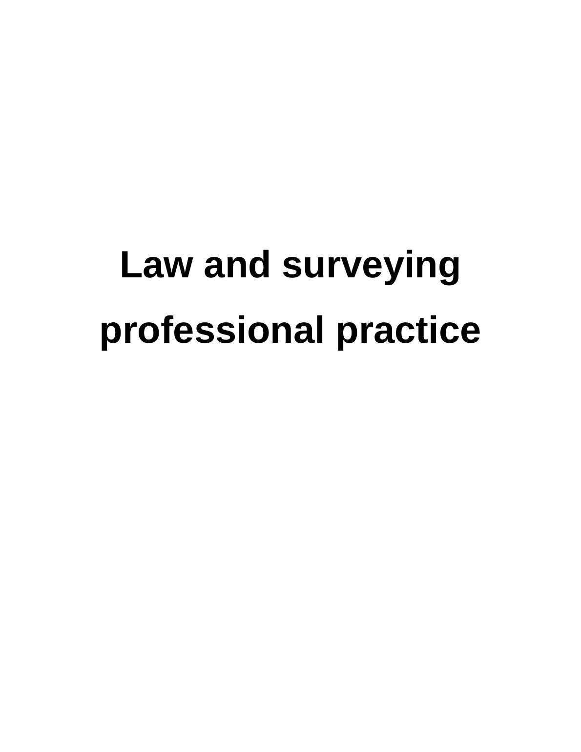 Law and Surveying Professional Practice