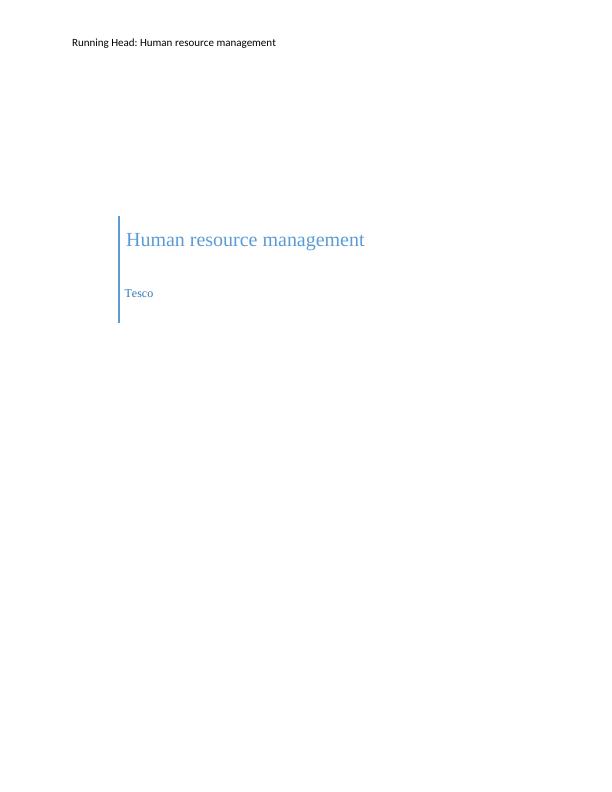 Human Resource Management of Tesco_1
