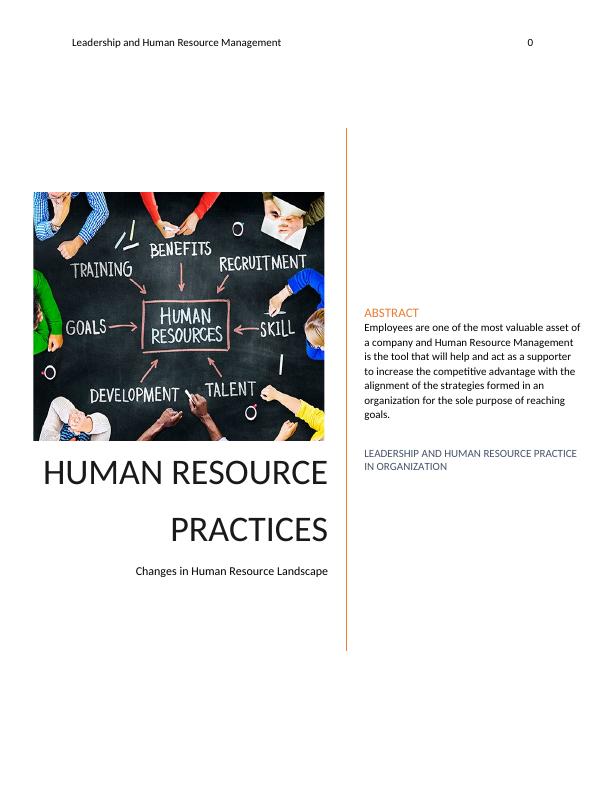 Leadership and Human Resource Management : Assignment_1