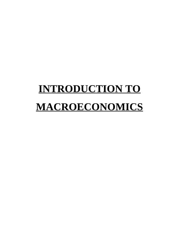 Introduction to Macroeconomics Assignment_1