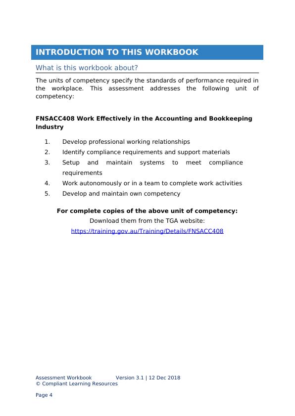 (FNSACC408)-Work Effectively in the Accounting and Bookkeeping Industry: Workbook and Assessments_4