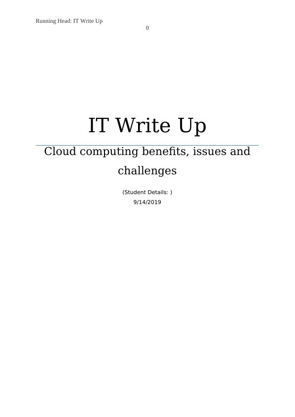 Cloud Computing Benefits, Issues and Challenges_1