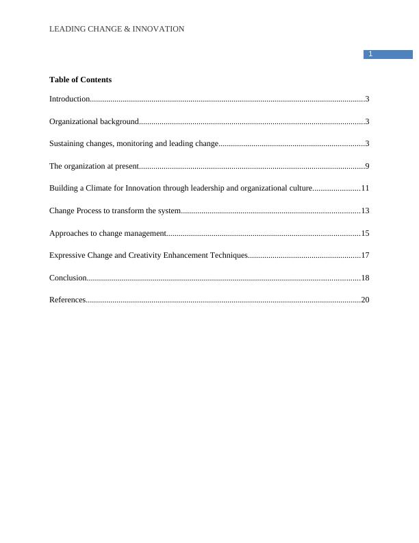 leading innovation and change assignment