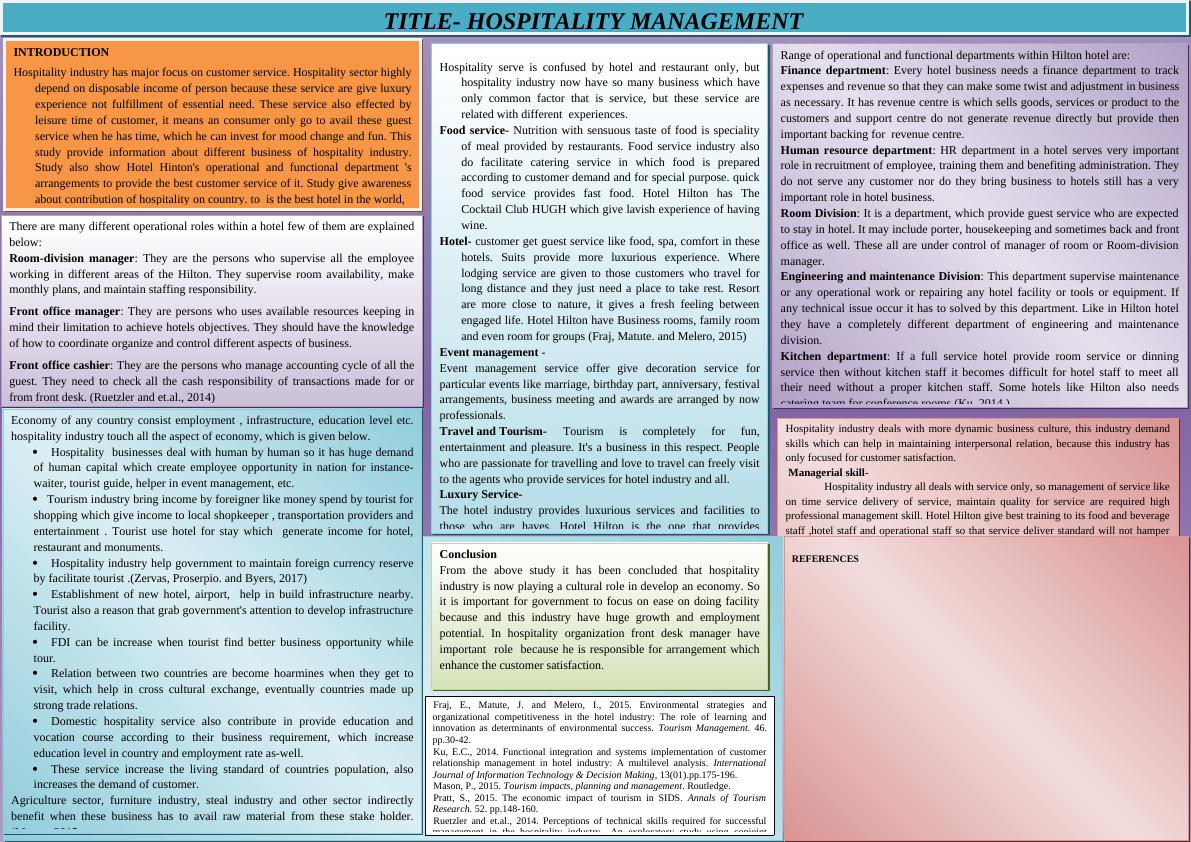 Assignment on Hospitality Industry (Doc)_1