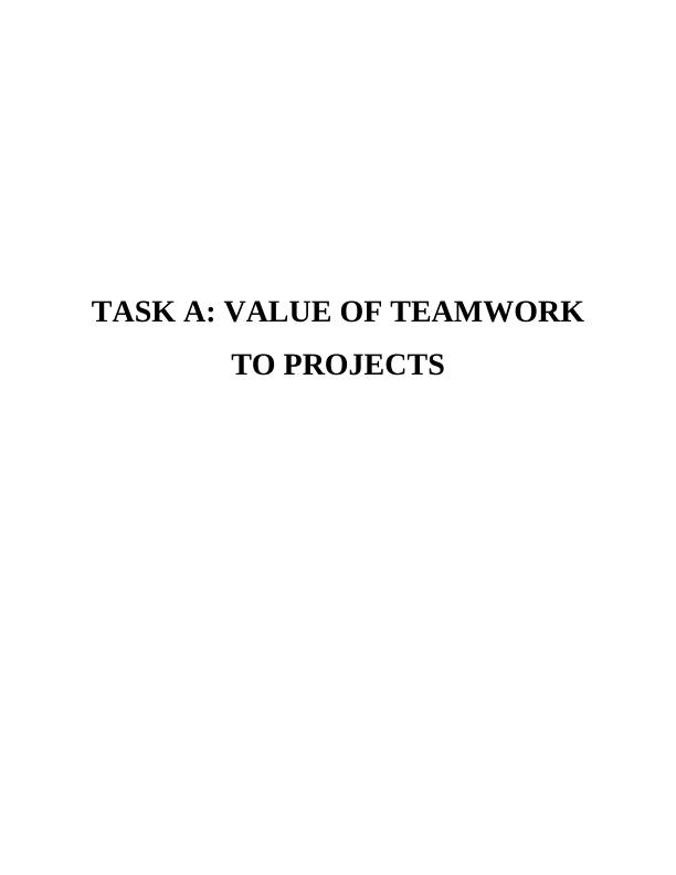 Value of Teamwork to Projects Essay_1