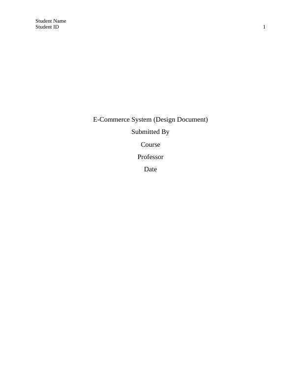E-Commerce System (Design Document) - Desklib_1