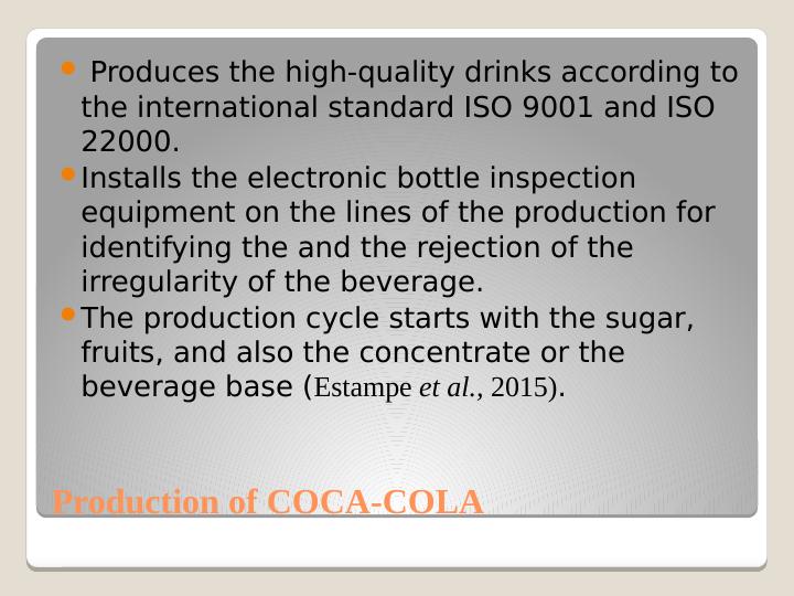 Five Performance Objectives of Coca-Cola: Production, Plant Warehouse, Depot Warehouse, Distribution Warehouse, Retail Stock, Retail Shelf, and Consumer_3