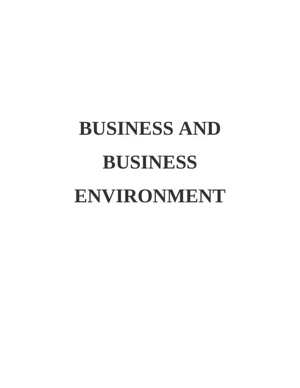 Business and Business Environment Assignment: M&S_1