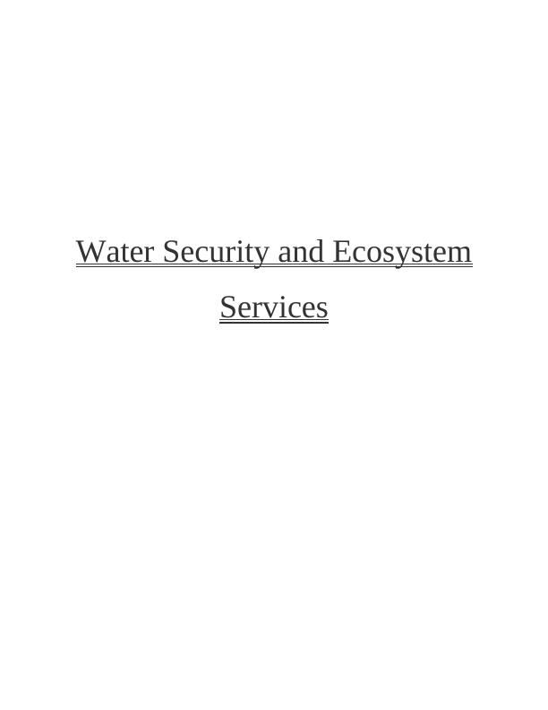 Report on Water Security and Ecosystem Services_1