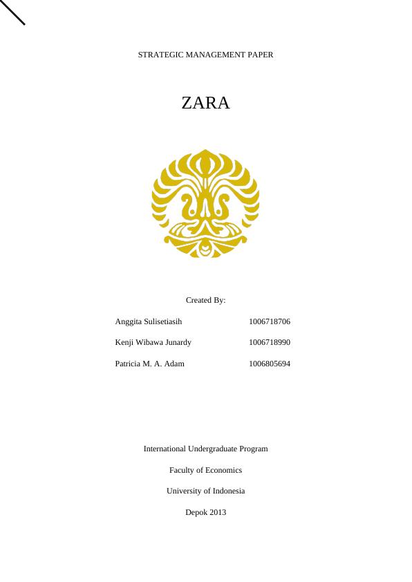 The Strategic Management Analysis of ZARA_1