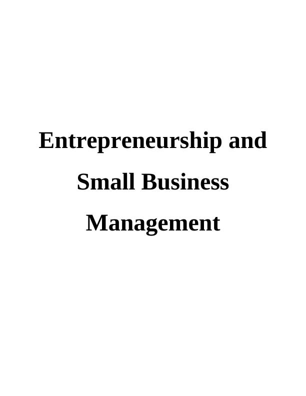 (solution)Entrepreneurship and Small Business Management_1