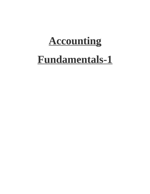 Accounting Fundamentals - Assignment_1