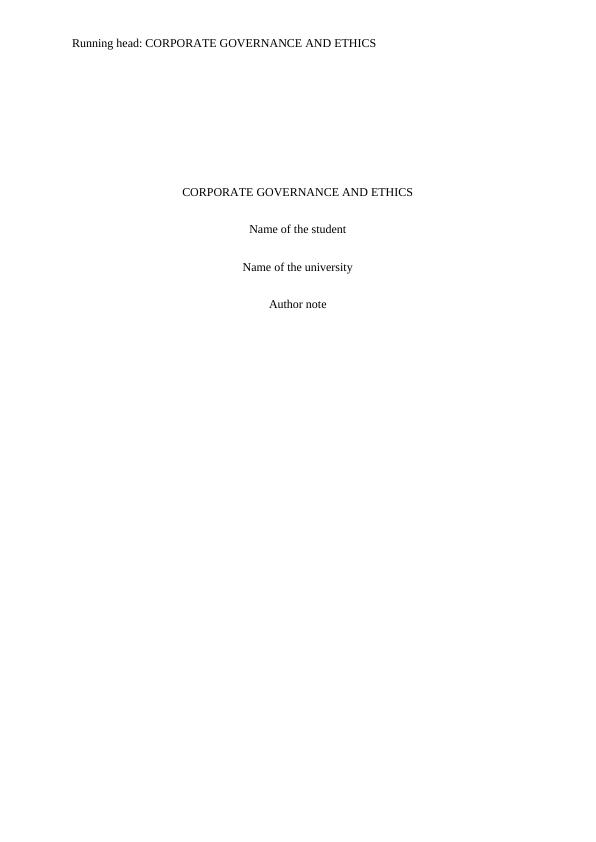 Business Ethics & Corporate Governance  Assignment_1